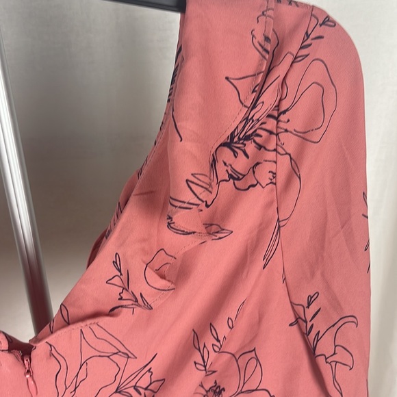 OPEN EDIT pink floral Cutout Long Sleeve Minidress size Large NWT - Picture 13 of 14